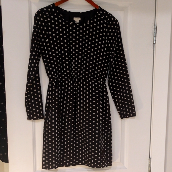 Dresses & Skirts - J Crew Polka Dot Black Dress/Romper